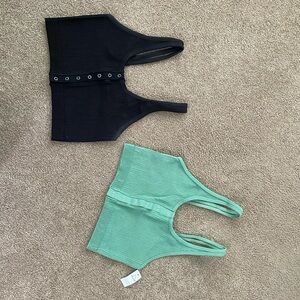 Aerie Black and Mint Tank Tops